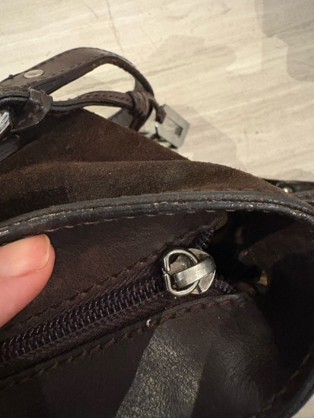 FINAL SALE - Dolce and Gabbana brown suede bag - Picture 9 of 12